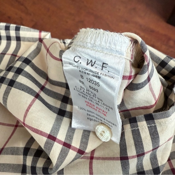 Kid Dress button down 6T Burberry short sleeves beige - Picture 3 of 3